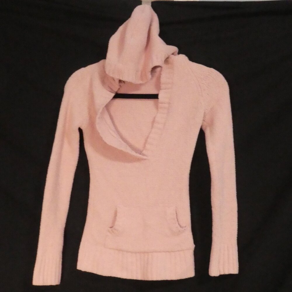 CASA NOVA - Limited Edition | medium | Pink Hooded Chenille V-Neck Sweater